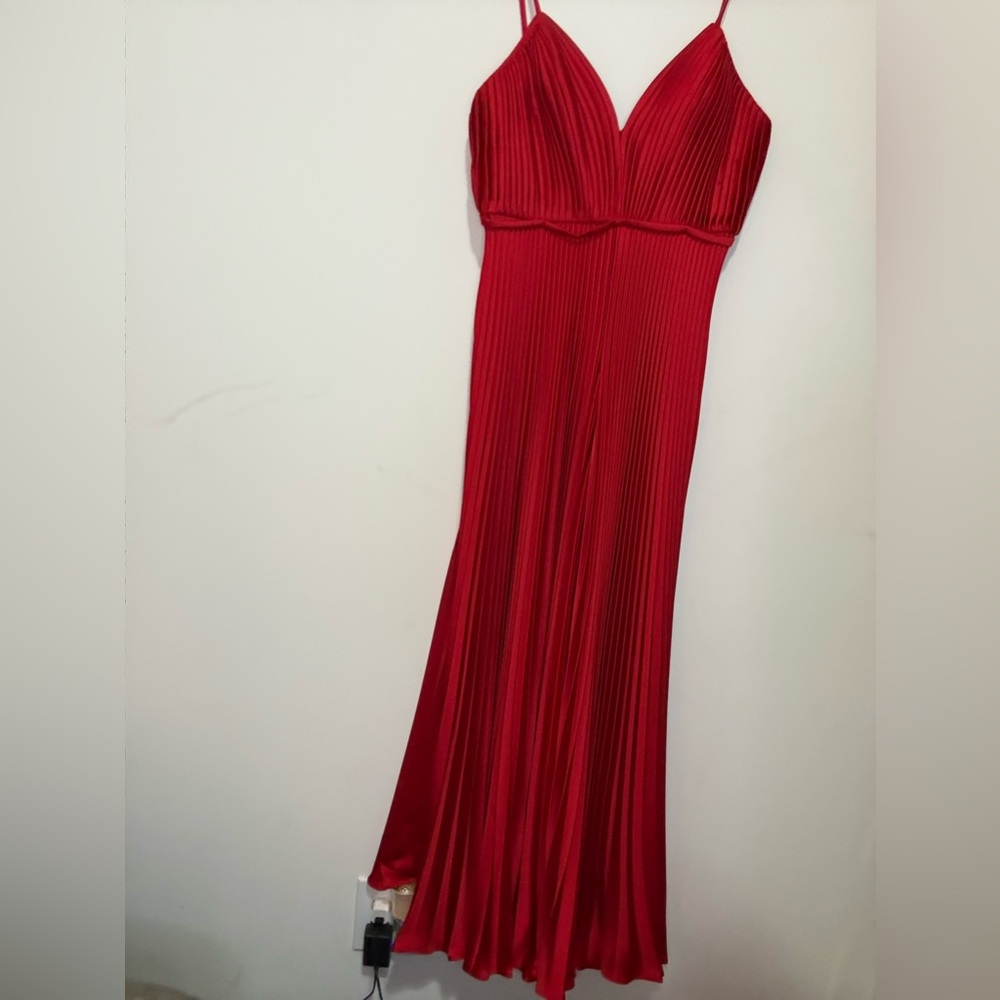 MacDuggal Red Pleated Jumpsuit - Picture 2 of 2